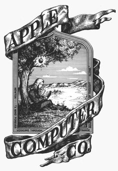 an apple computer logo on a black background