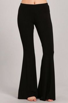 Another Amazing Creation From Chatoyant! Ultra soft and smooth basic solid flared bell pants with elastic waistband. High quality 4-way stretch material provides comfortable and flexible sizing for women of all ages and sizes.  Perfect for all-day, everyday wear. Great Resort Wear! Stay Sexy! Rayon/Spandex 95/5 Proudly made in the USA Bell Bottoms Black, Flair Pants, Bell Pants, Bell Bottom Pants, Black Long Sleeve Dress, Long Black Dress, Spring Summer Dress, Slim Dresses, Tops Fall