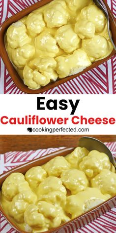 an easy cauliflower cheese recipe in a casserole dish