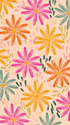 an image of colorful flowers on a pink background