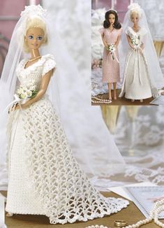 a doll dressed in a wedding dress and veil