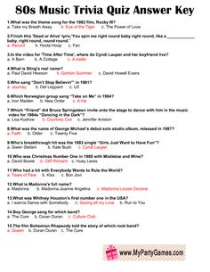 the trivia quiz answer sheet