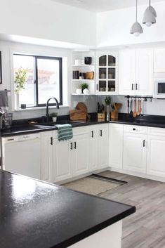 the kitchen is clean and ready for us to use it's new counter tops