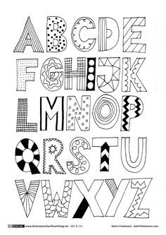 the alphabet is made up of different shapes and sizes, including letters that are black and white