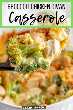 broccoli chicken divan casserole in a white bowl