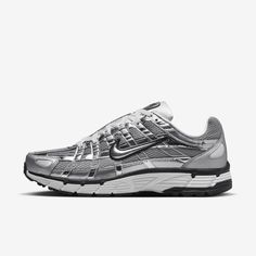 Nike Pro Shoes, Nike P6000 Metallic Silver, Nike Silver Shoes, Shoes For Christmas List, Silver Nike Shoes, Silver Tennis Shoes, P 6000 Nike, Nike 6000, Nike Vemero5