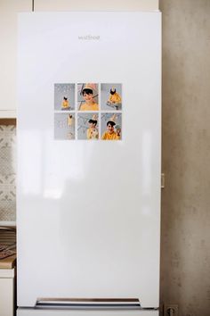 a white refrigerator freezer sitting inside of a kitchen