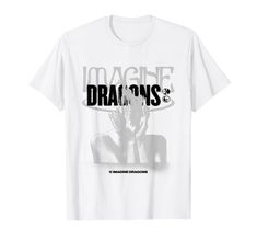 a white t - shirt with the words dragon's on it and an image of a