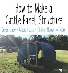 a chicken house with the words how to make a cattle panel structure in front of it