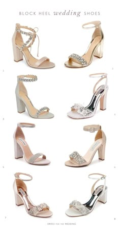 the different types of shoes for brides to wear on their wedding day, including high heels