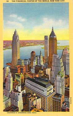 an image of a cityscape with the words financial district 1940