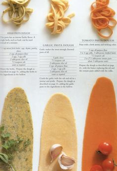 an advertisement with different types of pasta on it's side and the words, when the call f