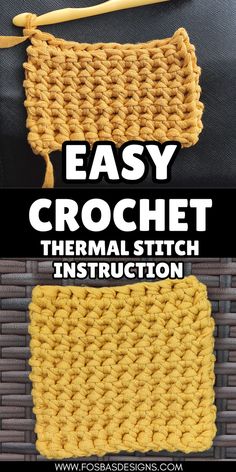 The thermal stitch crochet instruction step by step! Thermal Stitch Crochet, Thermal Stitch, Bags Crochet, Crochet Hack, Easy Crochet Stitches, Easy Crochet Projects, Stitch Ideas, Easy Stitch, Yarn Thread