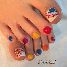 Toenail Art Designs, Mexican Nails, Diy Nails At Home, Cute Toe Nails, Pedicure Designs, Toe Nail Designs, Pedicure Nail Art