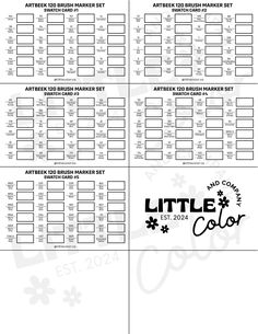 the printable table plan for little color