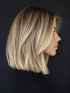 36 Trendy Lob Haircut ideas in 2024 Lob On Straight Hair, Medium Length Graduated Bob, Long Bob No Layers Straight, Fall Blonde Partial Highlight, Angles Long Bob, On Shoulder Haircut, Blonde Lob Hair Straight, Straight Bob With Side Part, Lob Haircut Before And After