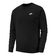 Nike Sportswear Club Small Logo Long Sleeves Men's Black BV2662-010 Sweatshirts Nike, Sweat Noir, Nike Crewneck Sweatshirt, Nike Crewneck, Nike Sweats, Club Sweatshirts, Nike Sweatshirt, Monochrome Fashion, Nike Sweatshirts