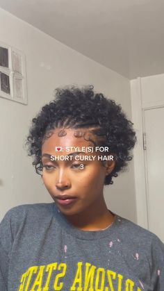 Cute Short Curly Afro Hairstyles, Styles For Twa Natural Hair, How To Style Short Natural Curly Hair Black Women, Short Short Natural Hairstyles, Short Curly Hair Pixie Black Women, Short Brown Natural Hair, Natural Hair Styles Black Women Short, Hairstyles For Big Chop Curly Hair, Short Curly Hair Protective Styles