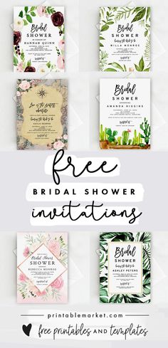 the free bridal shower party printables and templates