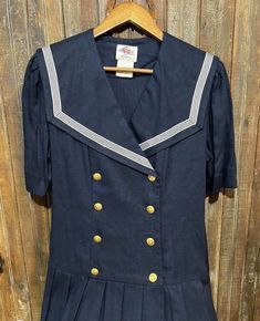 Women's Sailor Dress double breasted style brass plated buttons Nautical Inspired Outfit, Sailor Outfit, Anna Karina, Vintage Dress Patterns, Sailor Dress, Halloween Girl, Dress Clothes For Women, Dress Patterns, Dress To Impress