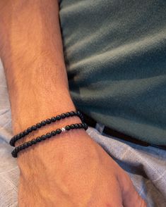 Cheap Beaded Bracelets For Men As Gift, Blue Bracelet For Boy Astethic, Affordable Everyday Bracelets For Father's Day, Mens J Bracelet, Customizable Mens Beaded Bracelets, Cool Bracelets For Guys To Make, Men Bracelet Gift, Men’s Freshwater Black Pearl Bracelet, Men Bracelet Lspiz Aaa