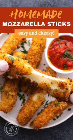 homemade mozzarella sticks are easy and cheesy