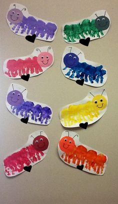 the very hungry caterpillars are painted on paper