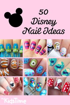 Disney Nail Ideas, Meme Disney, Disney Manicure, Disney Nail Art, Disneyland Nails, Disney Nail Designs, Disney Acrylic Nails, Disney Nail, Kutek Disney