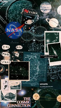 collage of space related items with captioning from nasa and the cosmic connection