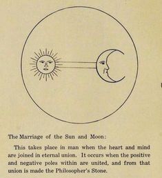 an old book page with the sun and moon in it