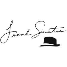 a black and white photo of a hat with the words, frank santa on it