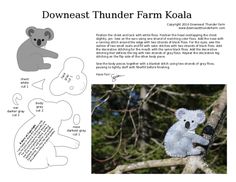 an image of a koala bear on a tree branch with the text down east thunder farm koala