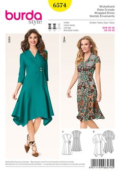 a women's dress and jacket sewing pattern from burda style