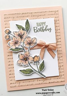 a handmade birthday card with flowers on it