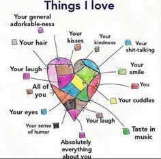 a poster with the words things i love written on it