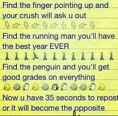 the text reads, find the finger pointing up and your crush will ask you out find the