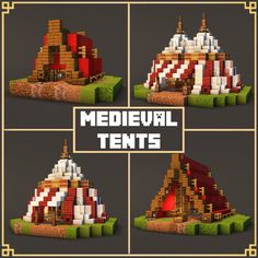 the medieval tents have been made with different materials and colors to match their location in this game