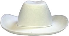 White Adjustable Felt Hat With Curved Brim, White Adjustable Curved Brim Felt Hat, White Short Brim Hat For Ranch, White Short Brim Ranch Hat, White Wide Brim Western Hat, White Flat Brim Hat For Ranch, Western Style White Top Hat With Flat Brim, Western White Top Hat With Flat Brim, White Fedora Hat For Rodeo