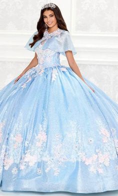 Blue Sweet 16, Blue Cotton Candy, Basque Waist, Cotton Candy Colors, Hoop Skirt, Corset Lace, 3d Flowers, Party Gowns, Quinceanera Dresses