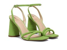 Hoco Shoes, White Block Heel Sandals, Black Block Heel Sandals, Green High Heels, White Block Heels, Strappy Block Heel Sandals, Green Flats, Green Sandals, Strappy Block Heels