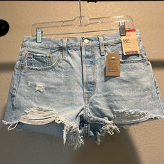 Women’s Levi’s 501 Jean Shorts 28 High Rise Button Fly Light Wash New With Tags 501 Levi Shorts, Ty Myers, Light Jean Shorts, Jean Cutoffs, 2025 Wardrobe, Cute Jean Shorts, A Lot Of Clothes, Levi Jean Shorts, Light Jeans