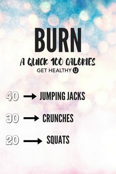 the burn calories poster is shown with an arrow pointing to it's weight