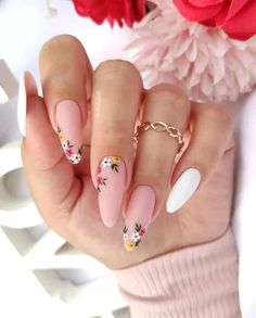 Easy Nails, Flower Nail Designs, Floral Nail Art, Spring Nail, Nailed It, Nail Designs Spring, Chic Nails