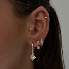 Make a statement with these sweet and sparkly Amaretto earrings! Mini huggies for your ear stack and the prettiest CZ stones around, they'll make heads turn and hearts sparkle (in the best way possible, of course!). A must-have for any accessory aficionado. Ear Stack, Sparkly Earrings, Cz Stone, Sparkle, Turn Ons, Stone