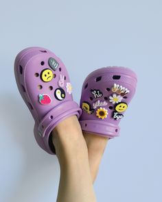 Fruit & Flower - Clog Charm SET-Clog Charm-And Here We Are Purple Crocs With Jibbitz, Crocs Jibbitz Aesthetic, Croc Aesthetic, Jibbitz Crocs Ideas, Cool Crocs, Crocs With Jibbitz, Crocs With Charms, Jibbitz Crocs, Purple Crocs