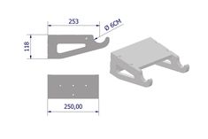 an image of a pair of brackets with measurements