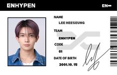 Enhypen 
Heeseng 
Id card Heeseung Id, Heeseung Printable, Certificate Design, Scrapbook Stickers Printable, Scrapbook Stickers, Printable Stickers, Card Template