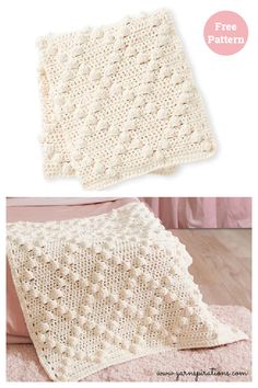 a crocheted blanket is shown with the text, free pattern for this afghan