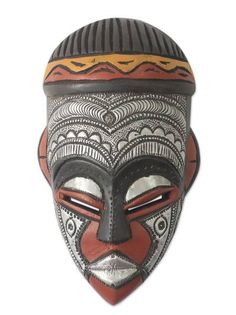 African Mask Tattoo, Masks Reference, African Wood Carvings, Mask Project, Jose Fernandez, African Artwork, Wood Mask, Mask Painting, Afrikaanse Kunst