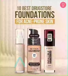 The perfect foundation for acne-prone skin is non-comedogenic and lightweight. Check out this list of the 10 best drugstore foundations for acne-prone skin. Full Coverage Drugstore Foundation, Best Drugstore Sunscreen, Best Drugstore Foundation, Drugstore Foundation, Hooded Eye Makeup, Gothic Makeup, Hooded Eyes, Perfect Foundation, Makeup For Beginners